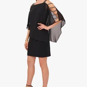 MSK Sheath Diamond embellished dress Purple